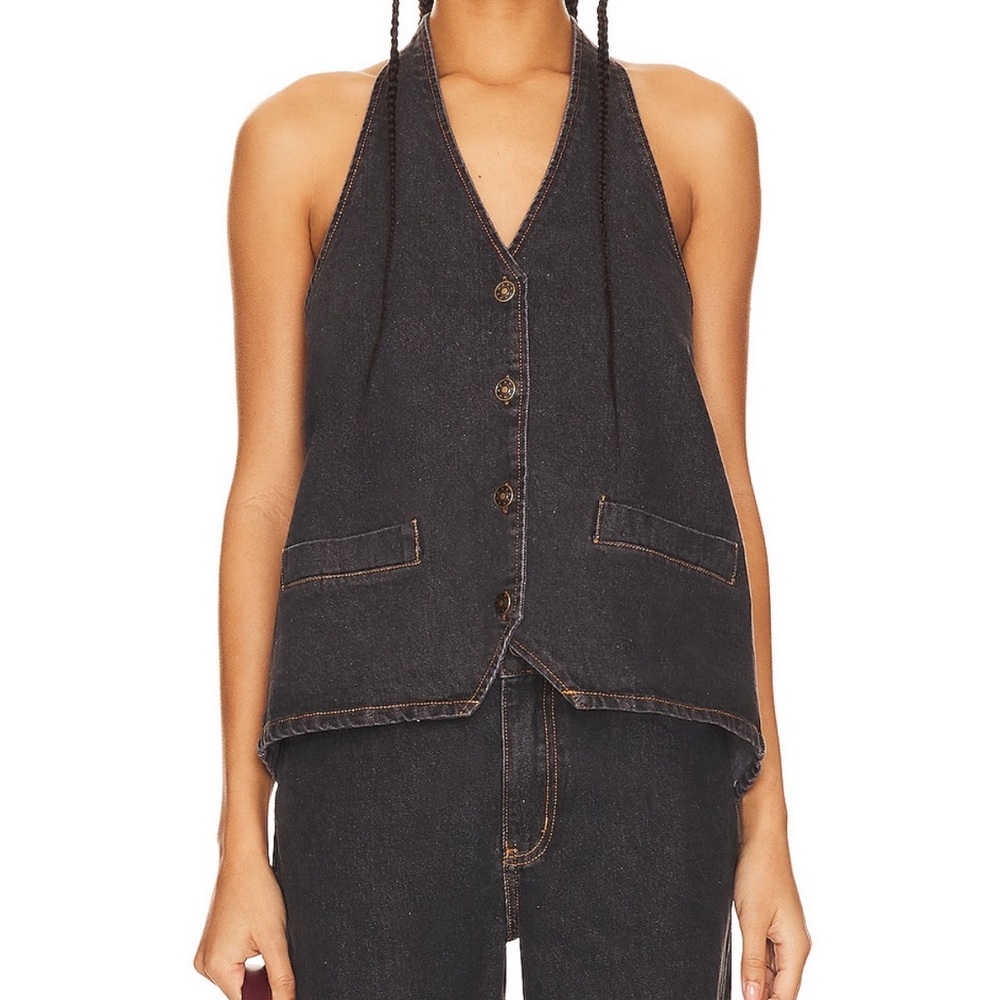 Lioness Charcoal Denim Halter Top